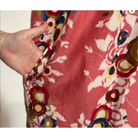 BCBG Pink Floral Boho Mini Dress Crochet Knit Silk Cotton Blend Size Small - Picture 10 of 12